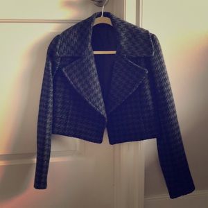Theory houndstooth cropped blazer